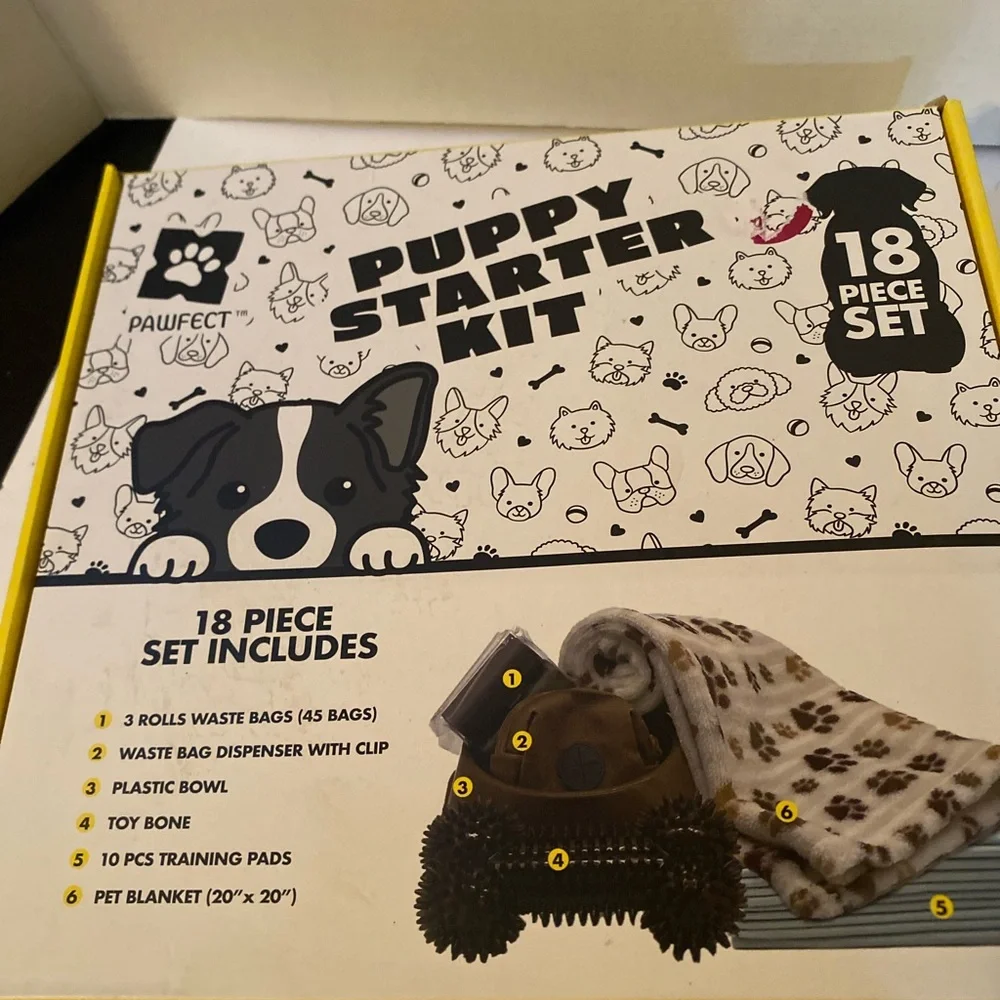 Pawfect Puppy Starter Kit - Black, White & Yellow Box